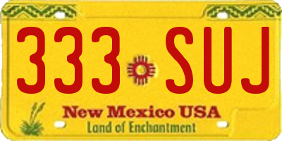 NM license plate 333SUJ
