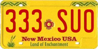 NM license plate 333SUO