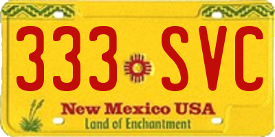 NM license plate 333SVC