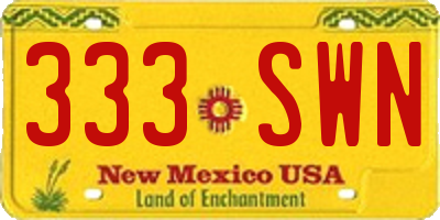 NM license plate 333SWN