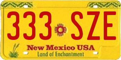NM license plate 333SZE
