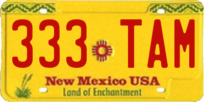NM license plate 333TAM