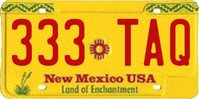 NM license plate 333TAQ