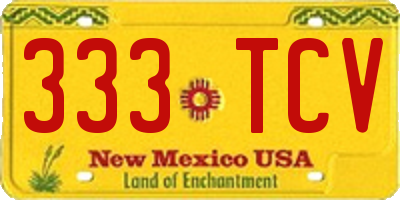 NM license plate 333TCV