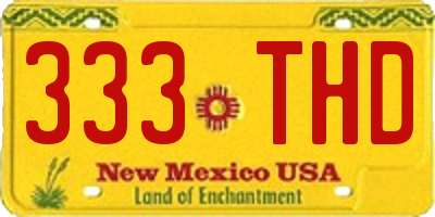 NM license plate 333THD