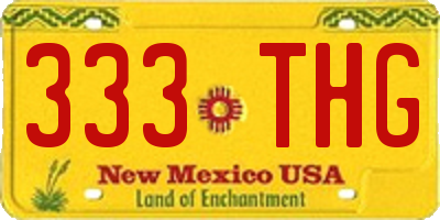 NM license plate 333THG