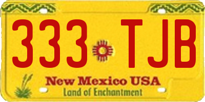 NM license plate 333TJB