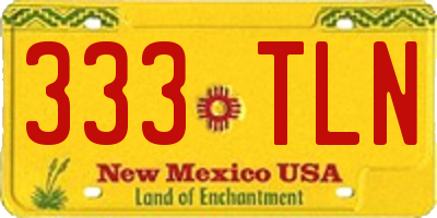 NM license plate 333TLN