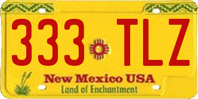 NM license plate 333TLZ