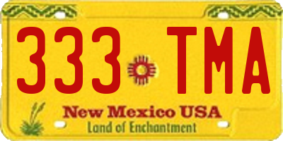 NM license plate 333TMA