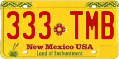 NM license plate 333TMB
