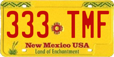 NM license plate 333TMF