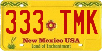 NM license plate 333TMK
