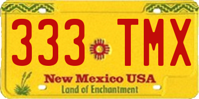 NM license plate 333TMX