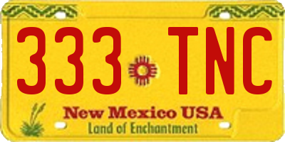 NM license plate 333TNC
