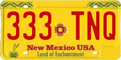 NM license plate 333TNQ