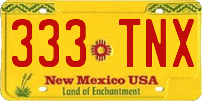 NM license plate 333TNX