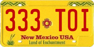 NM license plate 333TOI