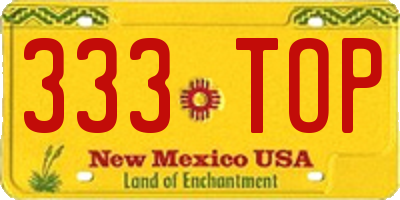 NM license plate 333TOP