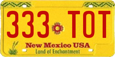 NM license plate 333TOT
