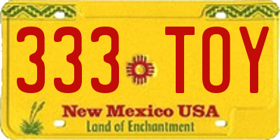 NM license plate 333TOY