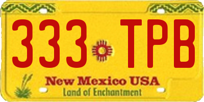 NM license plate 333TPB