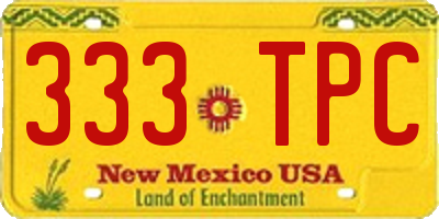 NM license plate 333TPC