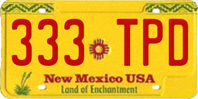 NM license plate 333TPD
