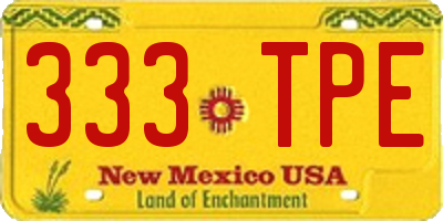 NM license plate 333TPE