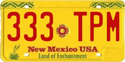 NM license plate 333TPM