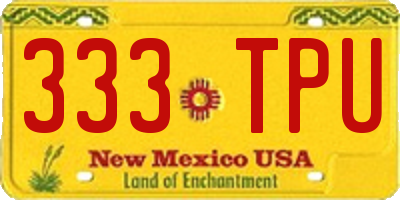 NM license plate 333TPU