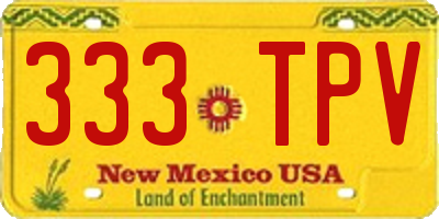 NM license plate 333TPV