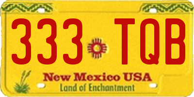 NM license plate 333TQB