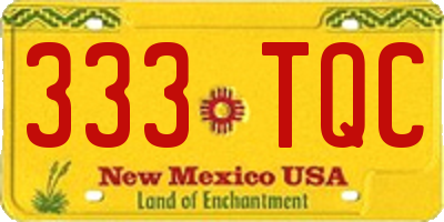 NM license plate 333TQC