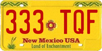 NM license plate 333TQF