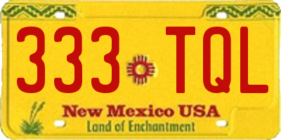 NM license plate 333TQL