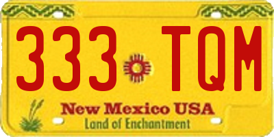 NM license plate 333TQM