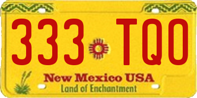 NM license plate 333TQO