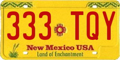 NM license plate 333TQY