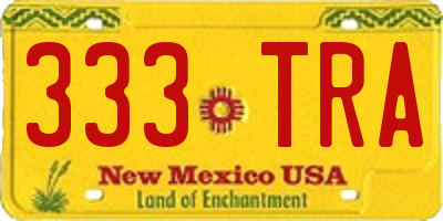NM license plate 333TRA