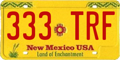 NM license plate 333TRF