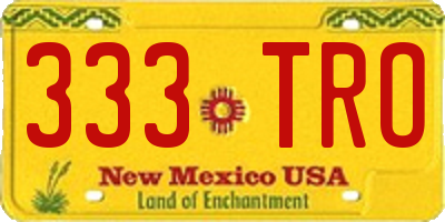 NM license plate 333TRO