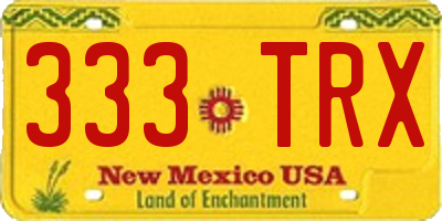 NM license plate 333TRX