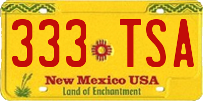 NM license plate 333TSA