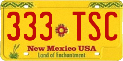 NM license plate 333TSC