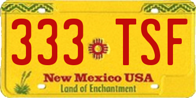 NM license plate 333TSF