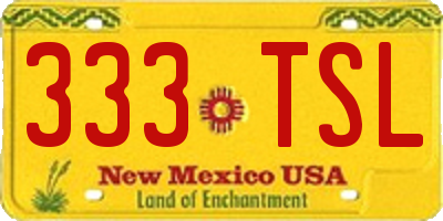 NM license plate 333TSL