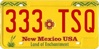 NM license plate 333TSQ