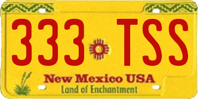 NM license plate 333TSS