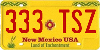 NM license plate 333TSZ